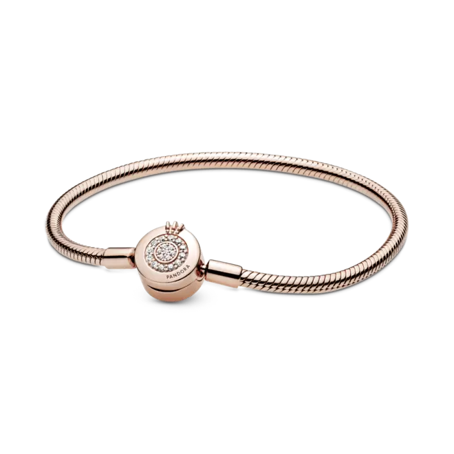 Oferta de Bracelete Pandora Coroa Em O Brilhante Em Ouro Rose por R$1112,3 em Pandora