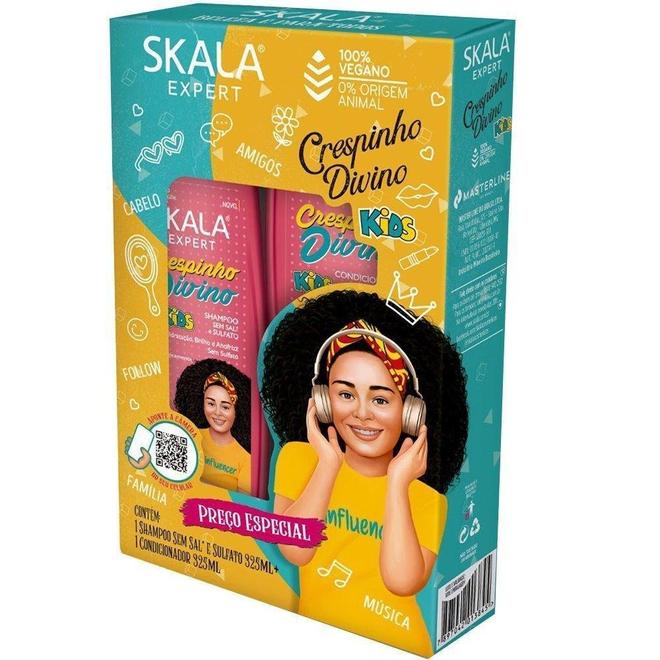 Oferta de Kit Shampoo+Cond Skala Kids Crespinho Divino 325ml cada por R$15,99 em Pão de Açúcar
