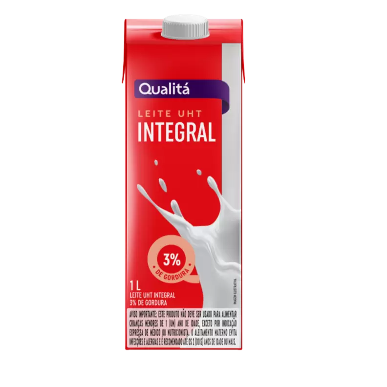 Oferta de Leite UHT Integral Qualitá Caixa com Tampa 1l por R$5,39 em Pão de Açúcar