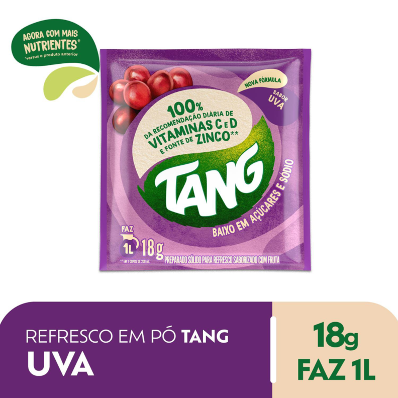Oferta de Refresco em pó Tang Uva 18g por R$1,25 em Pão de Açúcar
