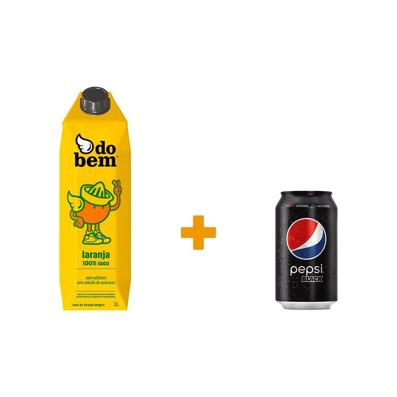 Oferta de Combo Suco Do Bem Laranja Caixa 1L + Refrigerante Pepsi Brack sem açúcar lata 350ml por R$15,28 em Pão de Açúcar