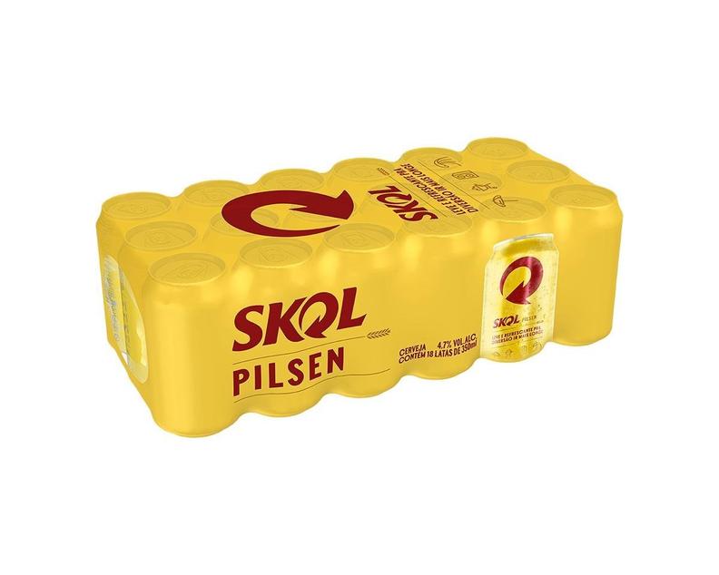 Oferta de Cerveja Skol Pilsen Lata 350ml Pack C/18 por R$63,99 em Pão de Açúcar