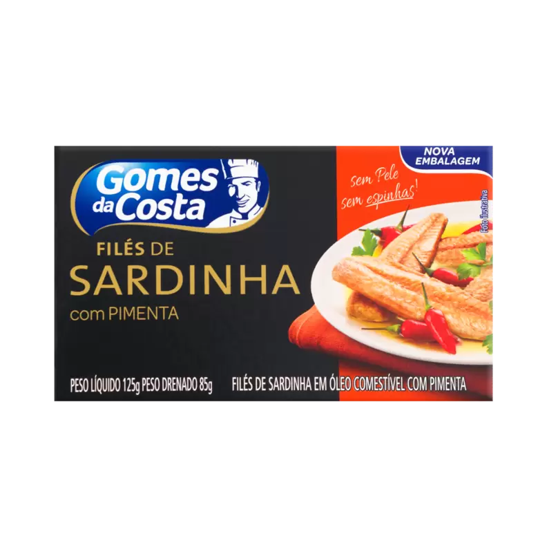 Oferta de Filé de Sardinha com Óleo com Pimenta Gomes da Costa Caixa 125g por R$14,49 em Pão de Açúcar