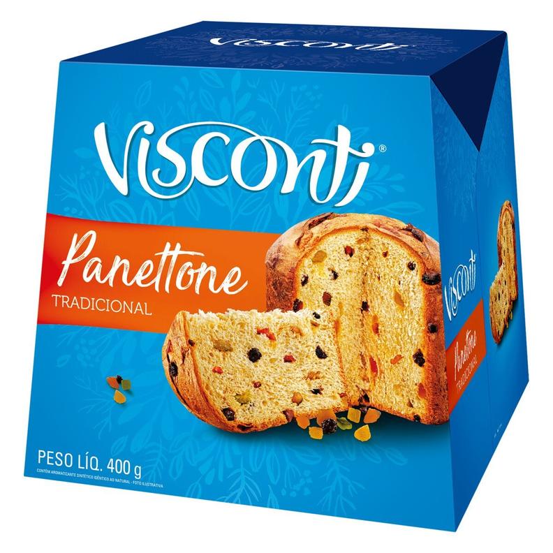 Oferta de Panettone Tradicional Visconti Caixa 400g por R$14,79 em Pão de Açúcar