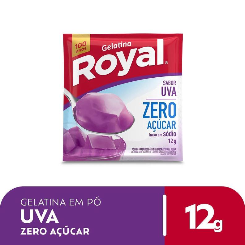Oferta de Gelatina em pó Royal Zero Açúcar Uva 12g por R$4,19 em Pão de Açúcar