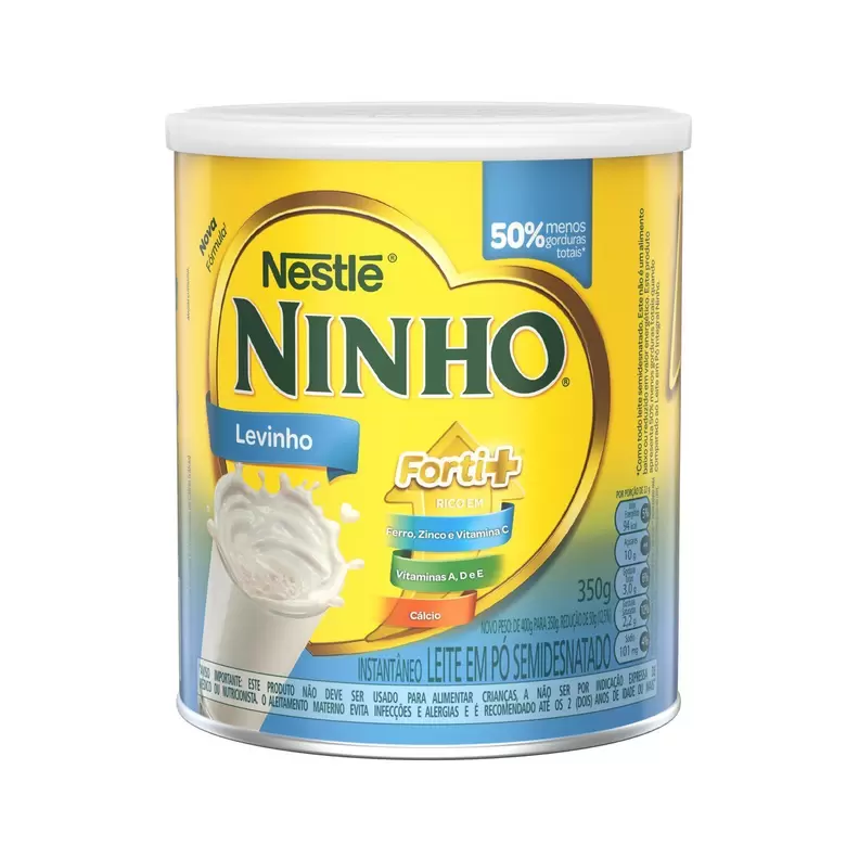 Oferta de Leite em Pó Ninho Levinho Semidesnatado Lata 350g por R$22,99 em Pão de Açúcar