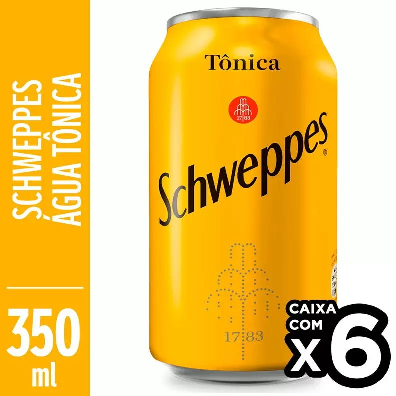 Oferta de Água Tônica SCHWEPPES Tradicional Lata 350ml com 6 Unidades por R$14,94 em Pão de Açúcar