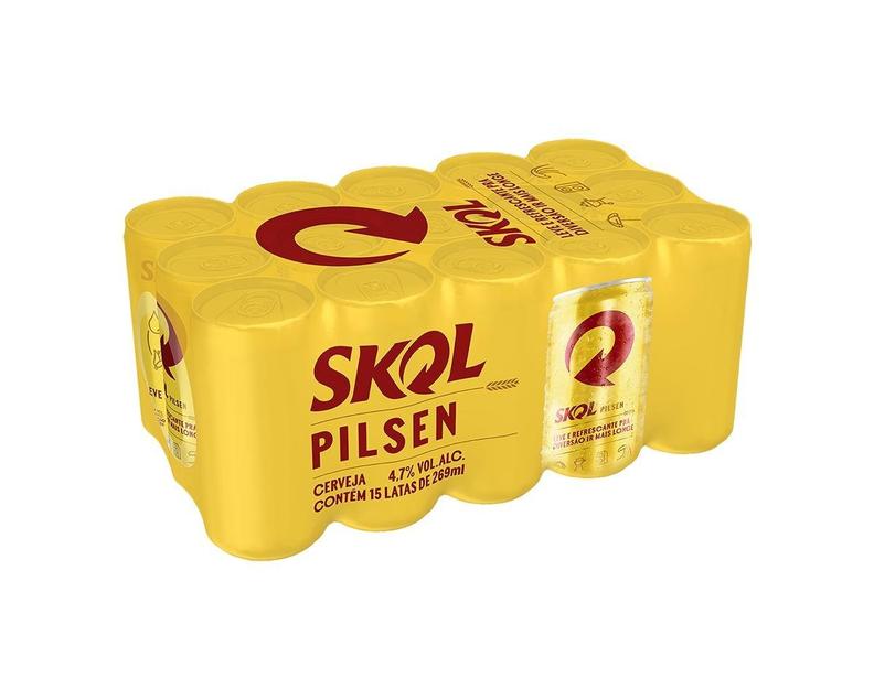 Oferta de Cerveja Skol Pilsen Lata 269ml Pack C/15 por R$41,99 em Pão de Açúcar