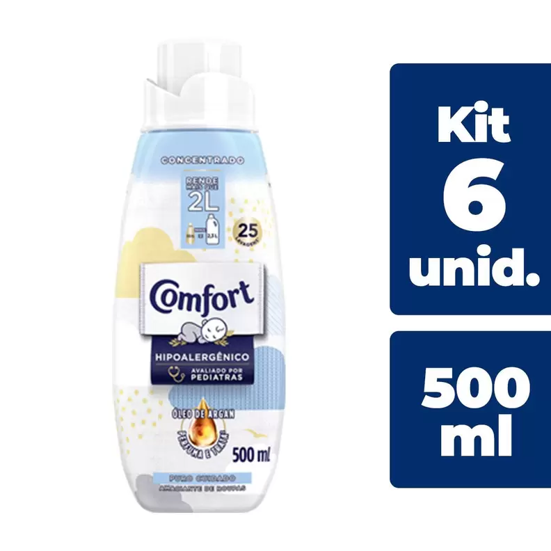 Oferta de Amaciante Concentrado Comfort Intense Puro Cuidado 500ml - 6 Unidades por R$85,44 em Pão de Açúcar