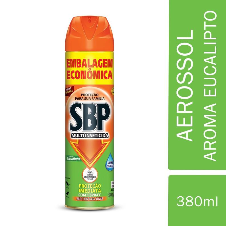 Oferta de SBP Multi Inseticida Aerossol Óleo de Eucalipto 380ml Embalagem Econômica por R$17,29 em Pão de Açúcar
