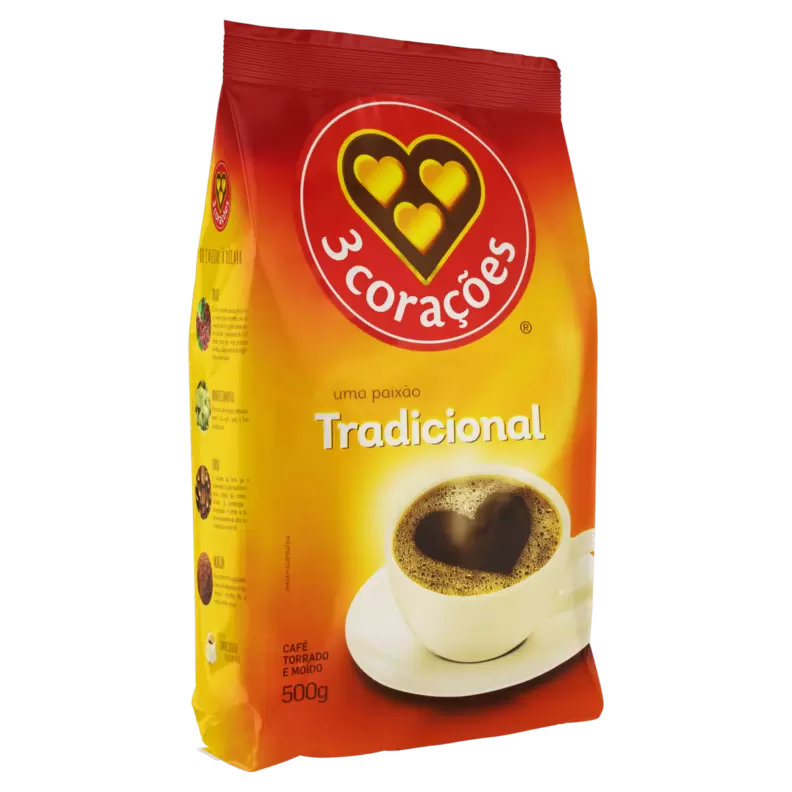 Oferta de Café Torrado e Moído Tradicional 3 Corações Pacote 500g por R$25,49 em Pão de Açúcar