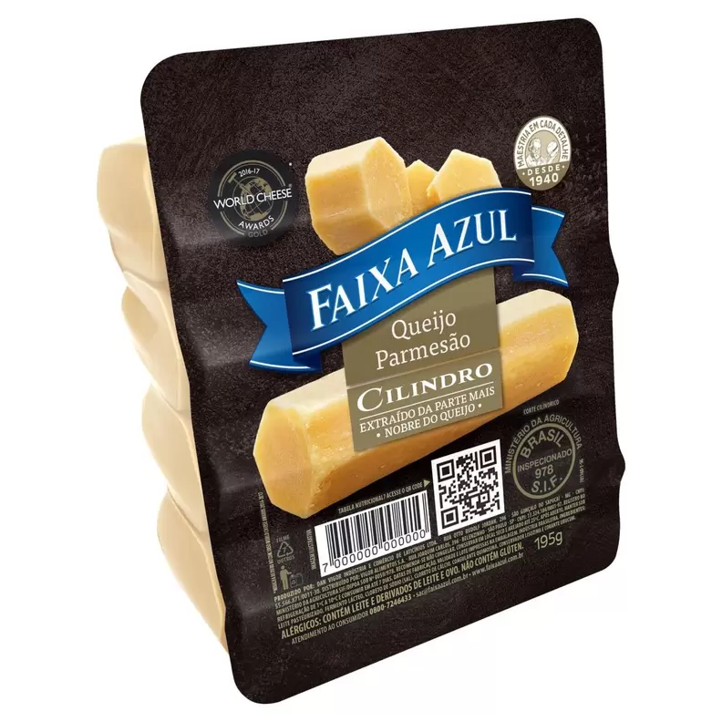 Oferta de Queijo Parmesão Cilindro Faixa Azul 195g por R$28,9 em Pão de Açúcar