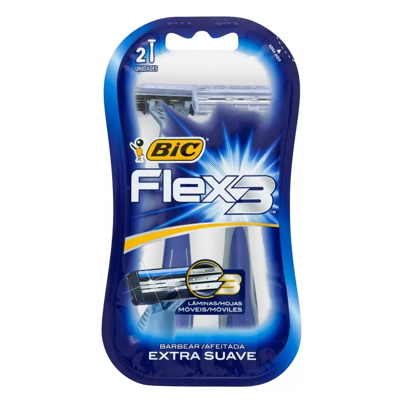 Oferta de Aparelho Descartável para Barbear Extra Suave Bic Flex 3 2 Unidades por R$16,99 em Pão de Açúcar