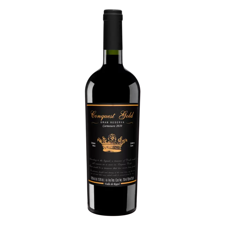 Oferta de Vinho Chileno Tinto Seco Gran Reserva Conquest Gold Carménère Valle del Rapel Garrafa 750ml por R$49,99 em Pão de Açúcar