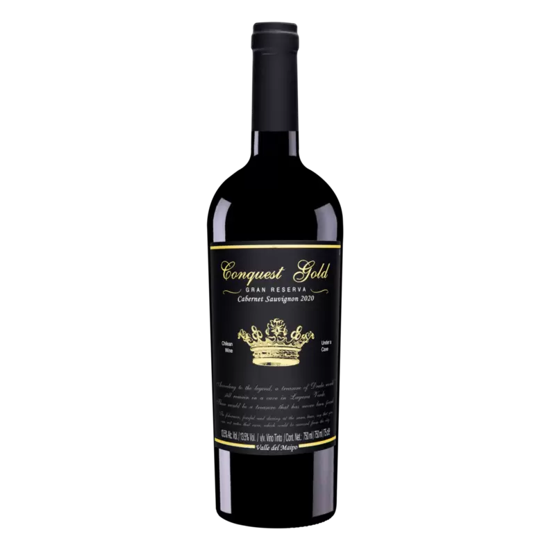 Oferta de Vinho Chileno Tinto Seco Gran Reserva Conquest Gold Cabernet Sauvignon Valle del Maipo Garrafa 750ml por R$49,99 em Pão de Açúcar