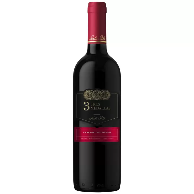 Oferta de Vinho Chileno Tinto Seco 3 Tres Medallas Cabernet Sauvignon Garrafa 750ml por R$29,99 em Pão de Açúcar