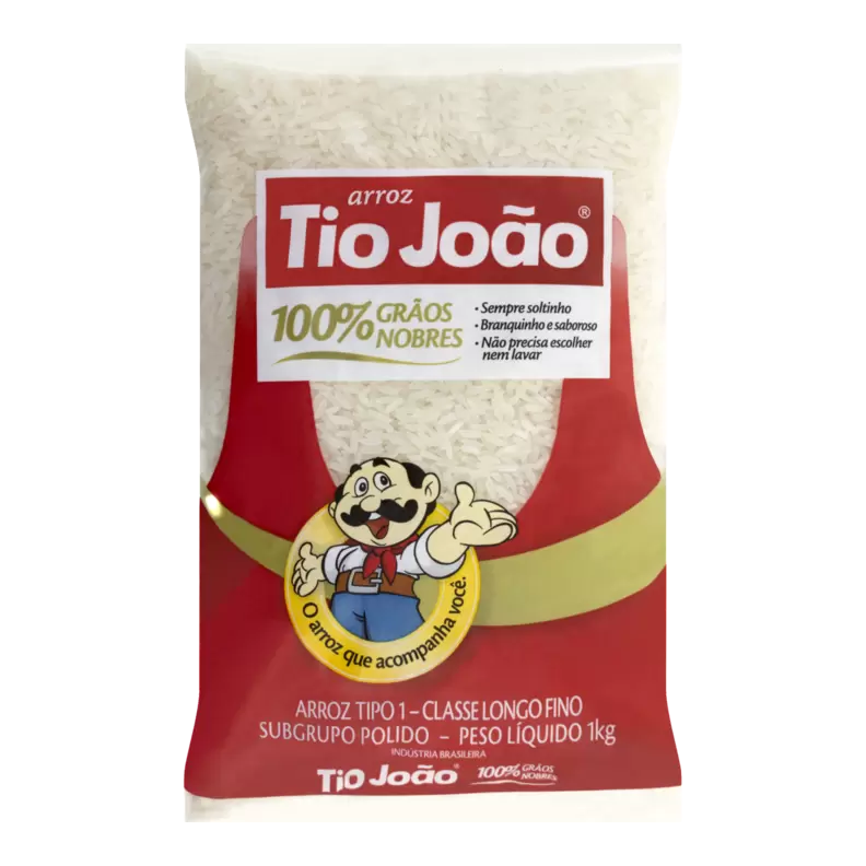 Oferta de Arroz Agulhinha Tipo 1 TIO JOÃO Pacote 1kg por R$7,99 em Pão de Açúcar