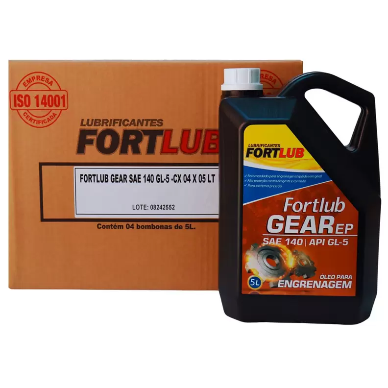 Oferta de Óleo Lubrificante Fortlub Gear EP 140 GL-5 Caixa 04 Unidades 5 Litros (MP) por R$550 em Lojas Bemol