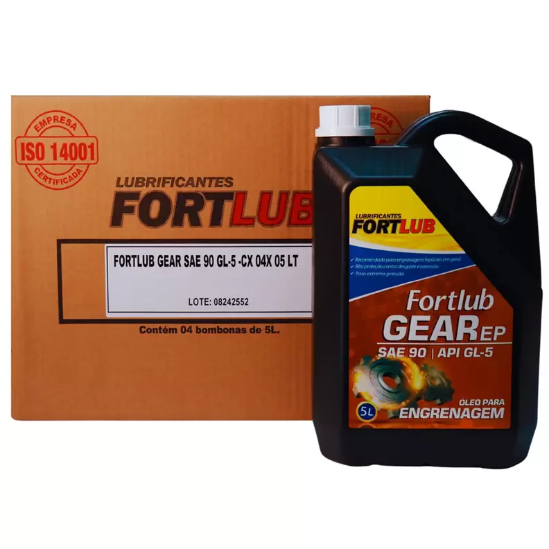 Oferta de Óleo Lubrificante Fortlub Gear EP 90 GL-5 Caixa 04 Unidades 5 Litros (MP) por R$470 em Lojas Bemol