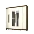 Oferta de Roupeiro Vila Rica Elegance 6 Portas e 2 Gavetas com Espelho - Nature/Champanhe por R$1499 em Lojas Becker