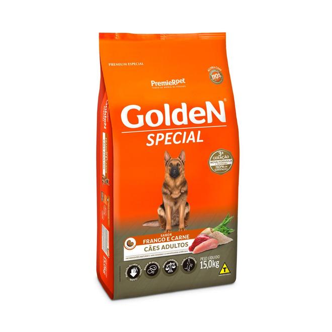 Oferta de Ração Golden Special para Cães Adultos Sabor Frango e Carne por R$139,49 em Petz