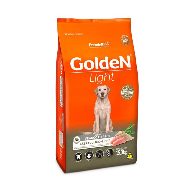 Oferta de Ração Golden Fórmula Light para Cães Adultos - 15kg por R$159,21 em Petz