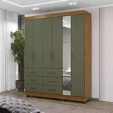 Oferta de Guarda Roupa Topazio Josias 6 Portas 6 gavetas com Espelho 100% MDF por R$1599 em Liliani