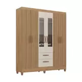 Oferta de Guarda Roupa Atualle Real 6 Portas 2 Gavetas com Espelho por R$899 em Liliani