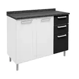 Oferta de Balcao Cozinha Bertolini Multipla 3 Portas 2 Gavetas com Tampo por R$869 em Liliani