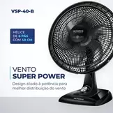 Oferta de Ventilador de Mesa Mondial Super Power VSP-40-B - 40cm 3 Velocidades por R$179 em Liliani