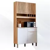 Oferta de Kit Cozinha Rio Doce Moscato 4 Portas 1 Gaveta Amendoas/Off por R$599 em Liliani