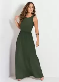 Oferta de Moda Pop - Vestido Verde Militar em Malha por R$39,99 em Posthaus