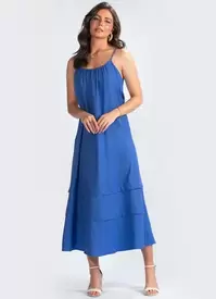 Oferta de Maria Filó - Vestido em Linho Azul por R$336,75 em Posthaus