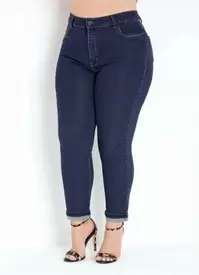 Oferta de Sawary Jeans - Calça Jeans Cropped com Dobra Plus Size Sawary por R$179,99 em Posthaus