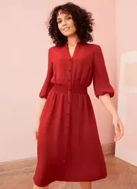 Oferta de Bonprix - Vestido Vermelho em Viscose Plana por R$129,99 em Posthaus