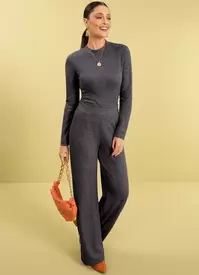 Oferta de Cativa - Conjunto Feminino Blusa e Calça Wide Leg Preto por R$389,9 em Posthaus