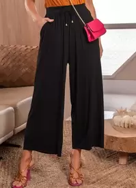 Oferta de Quintess - Calça Preto em Malha de Viscose por R$109,99 em Posthaus