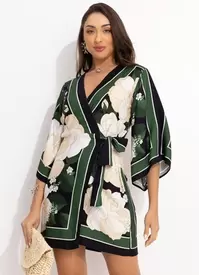 Oferta de Farm - Vestido Curto Lenço Priscila Preto por R$429 em Posthaus