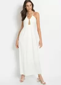 Oferta de Bonprix - Vestido Midi de Alça Off White por R$69,99 em Posthaus