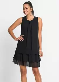 Oferta de Bonprix - Vestido Trapézio com Babados Preto por R$169,99 em Posthaus