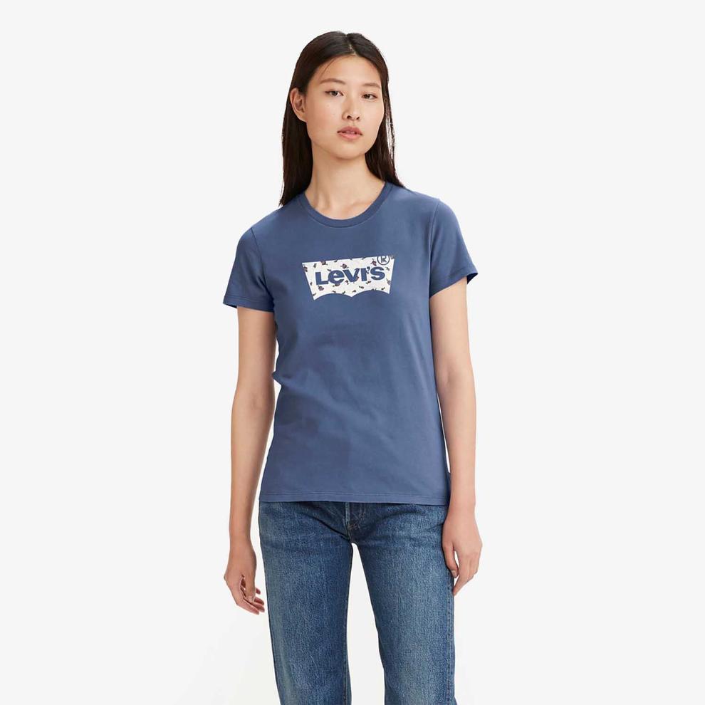 Oferta de Camiseta Levi's® The Perfect Azul Manga Curta por R$132,93 em Levi's