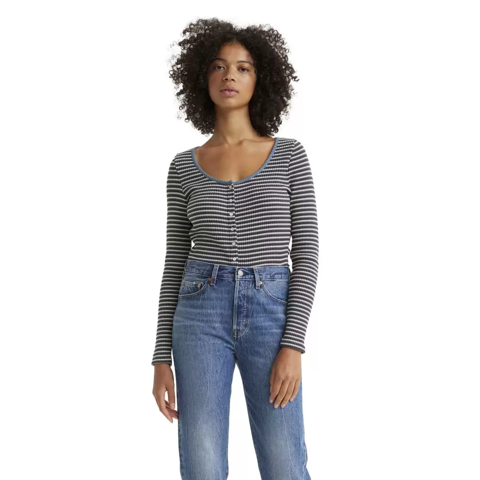 Oferta de Blusa Levi’s LS Britt Snap Front Top por R$124,95 em Levi's