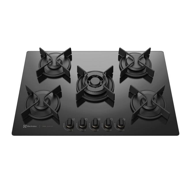 Oferta de Cooktop 5 Bocas Electrolux a Gás com Tripla Chama e Grades de Ferro Fundido Pro Series (GV75P) por R$2599 em Preçolândia