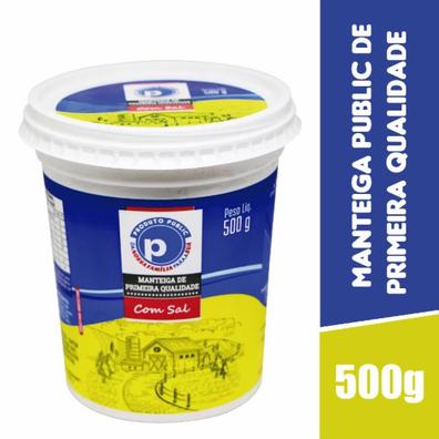 Oferta de Manteiga Primeira Qualidade Public 500g Pote com Sal por R$19,99 em Public Supermercados