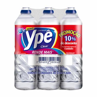 Oferta de Pack com 6 Detergentes Ypê 500ml Clear 10% de Desconto por R$10,74 em Public Supermercados