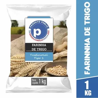 Oferta de Farinha de Trigo Public 1Kg por R$3,99 em Public Supermercados