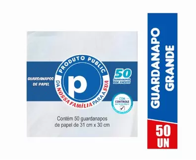 Oferta de Guardanapo Public Grande 31x30 com 50 por R$3,49 em Public Supermercados