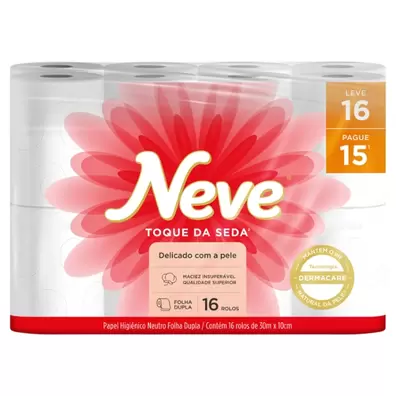 Oferta de Papel Higiênico Neve Folha Dupla Leve 16 Pague 15 rolos 30m por R$32,99 em Public Supermercados