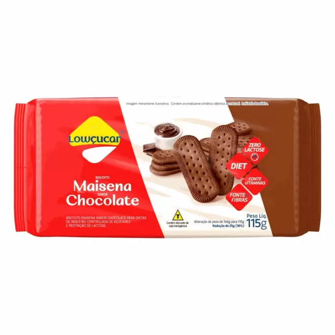 Oferta de BISCOITO MAISENA LOWCUCAR ZERO 115G CHOCOLATE por R$8,39 em RECIBOM