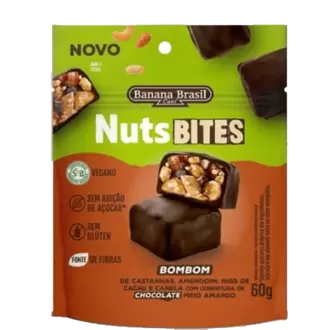 Oferta de CHOCOLATE NUTSBITES BANANA BRASIL 60G MEIO AMARGO por R$10,29 em RECIBOM